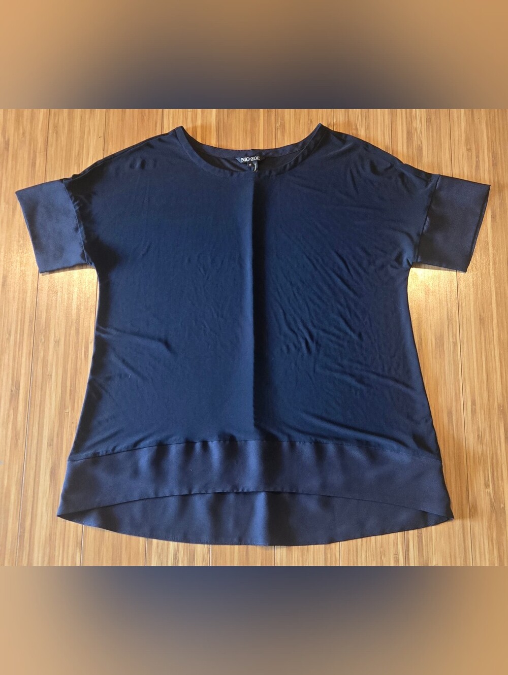 Nic + Zoe Black Women's Short-Sleeve Crewneck Top